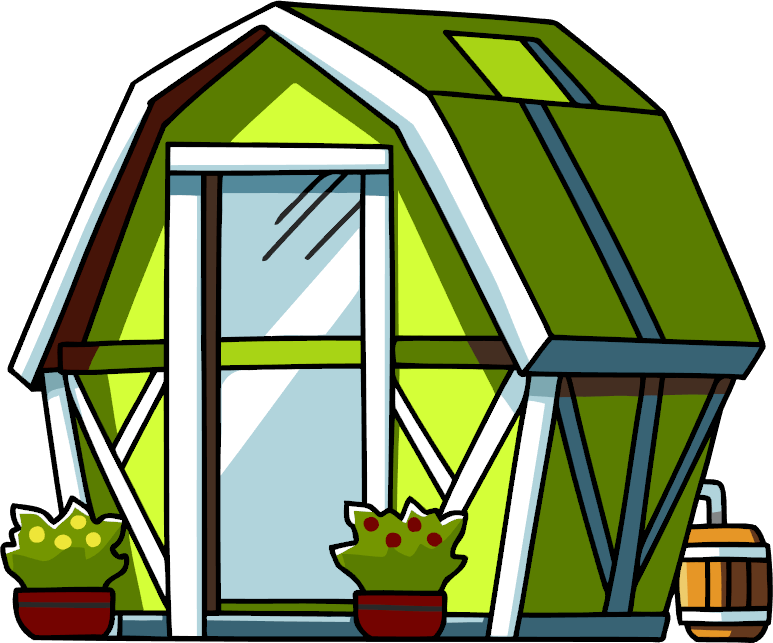 Cartoon picture of a greenhouse